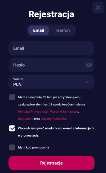 Proces Rejestracji NVcasino